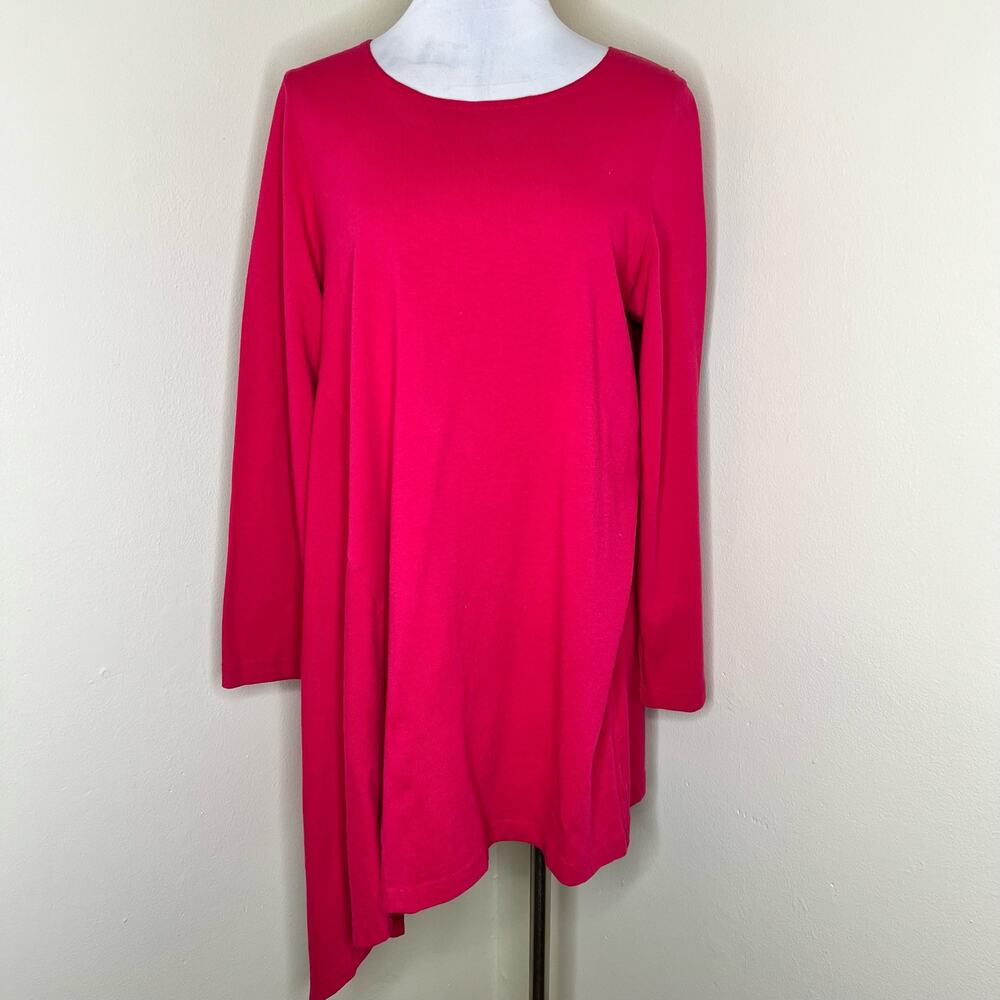 Bryn Walker Tunic Dress Medium Womens Asymmetrical Hem Pink Cotton Knit Minimal